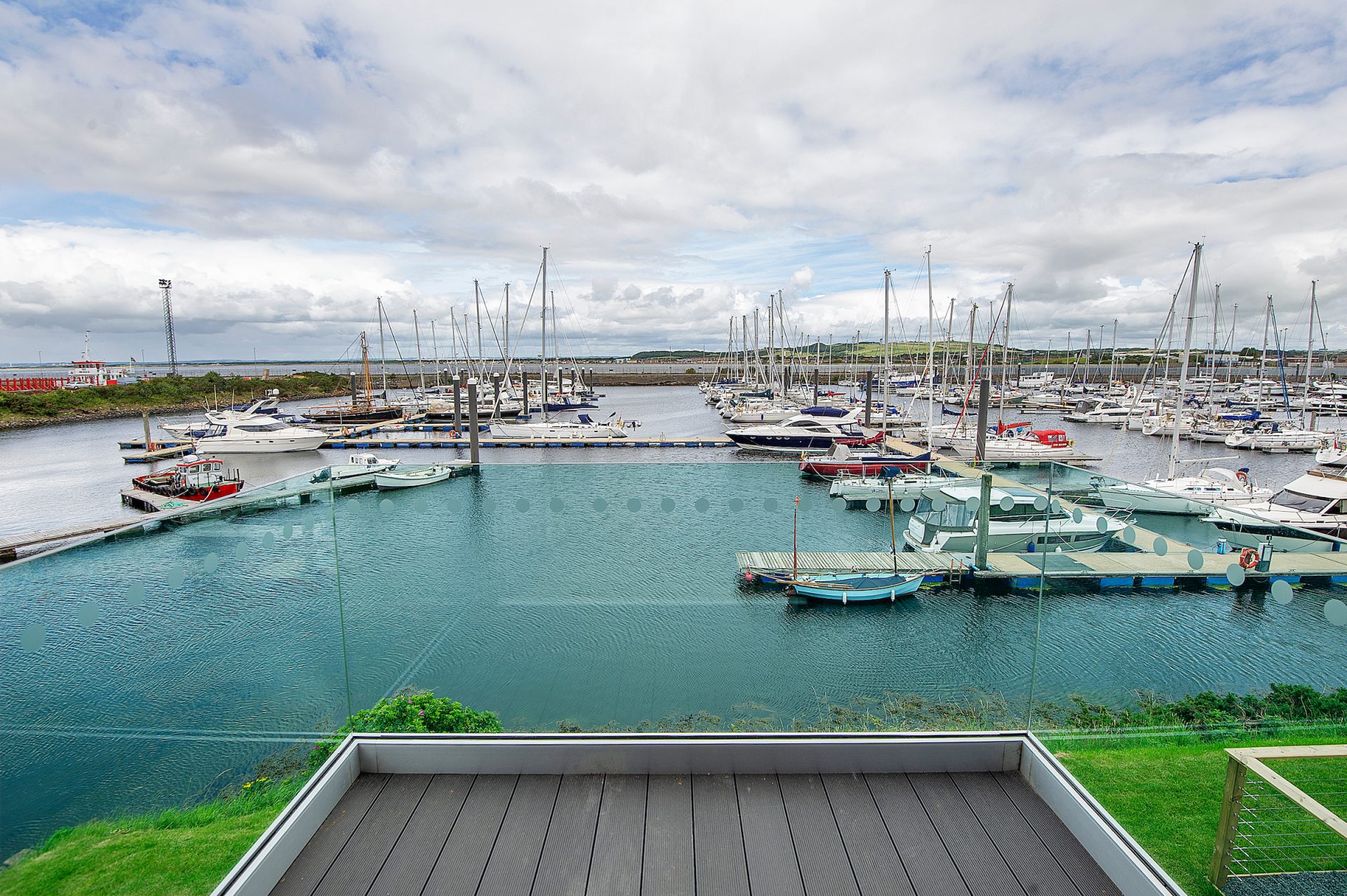 A view of Troon Marina from the Salt Lodge Hotel's balcony